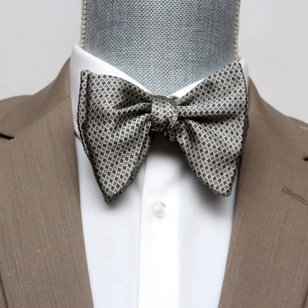 Men's Self‎ tied Bow Tie Big Butterfly Bow tie SR597 Small Ornament Brown Blue
